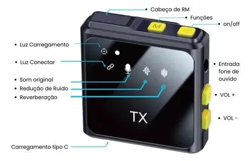 Microfone de Lapela Profissional - Sem Fio - IOS - Foto 2