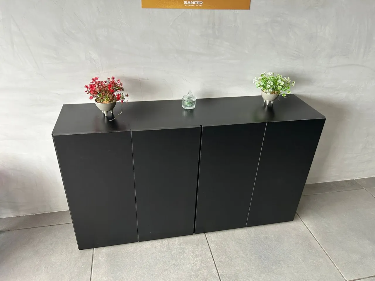 Aparador buffet 4 portas Veneza Preto