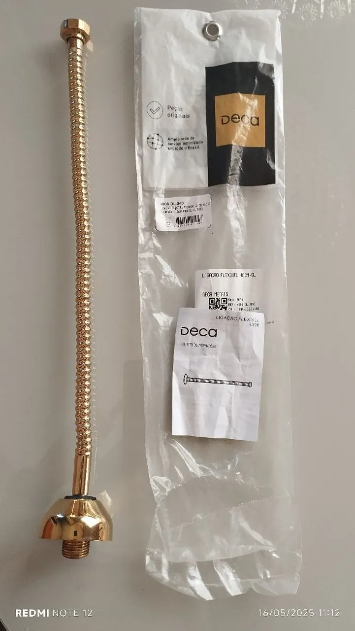 Ligação flexível 40cm Deca dourado 4606. GL. 040
