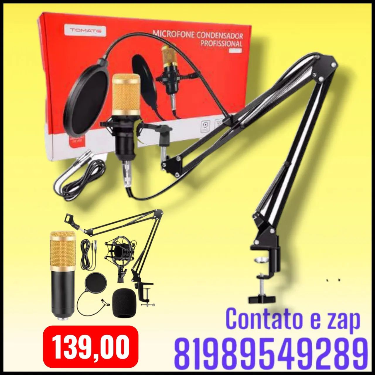 Microfone Condensador tomate 