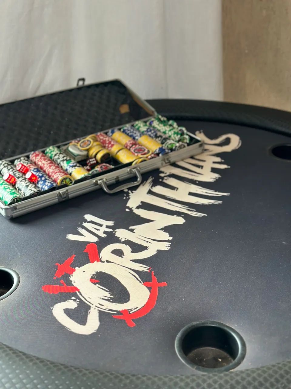 Mesa de Poker com 6 lugares, com porta copos - Foto 5