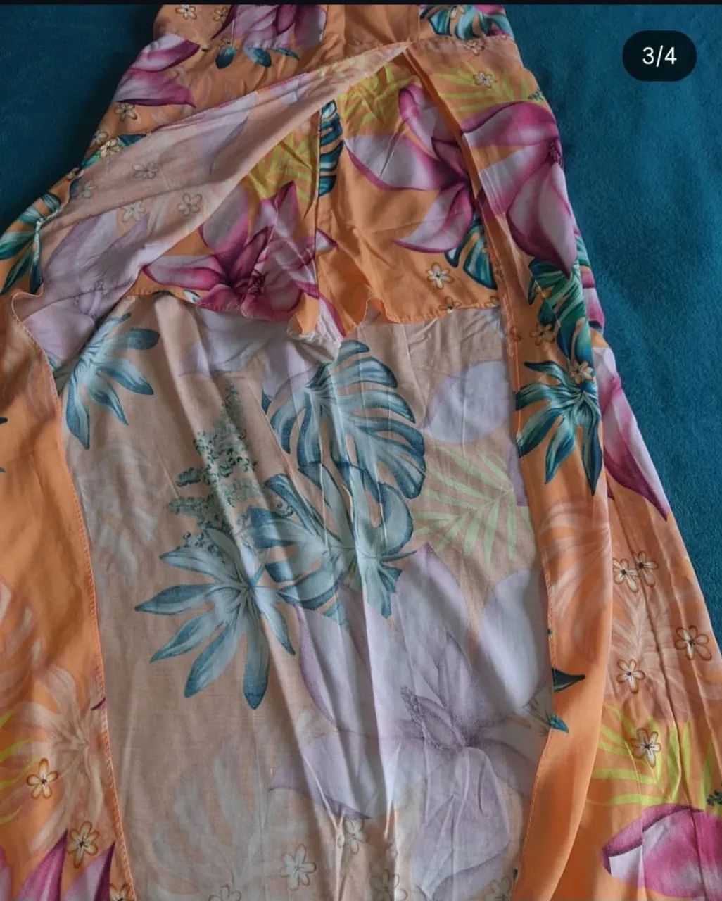 Vestido Longo Floral com Fenda e short. - Foto 2