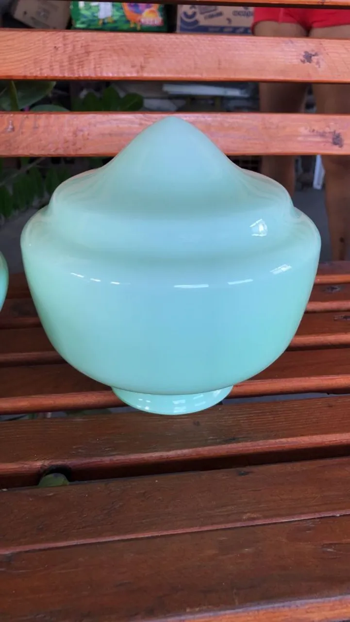 Cúpula de Vidro Verde para Lustre