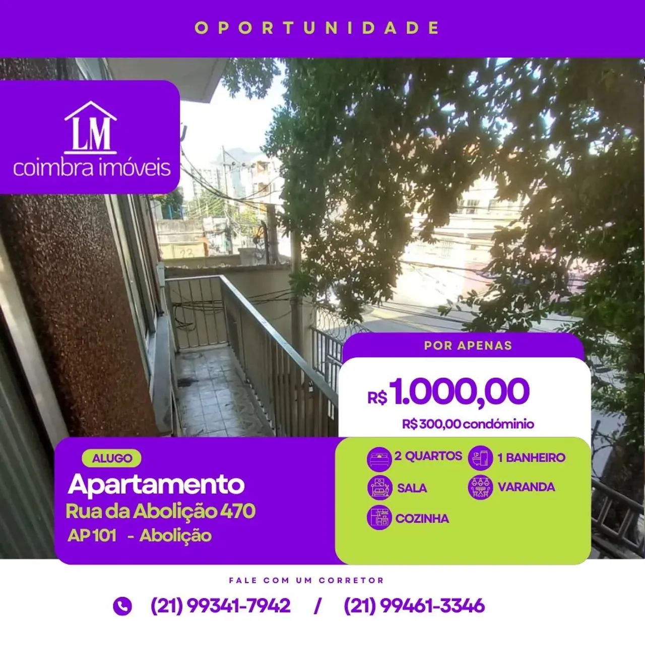 Imóvel para aluguel possui 50 metros quadrados com 2 quartos em Abolição - Rio de Janeiro