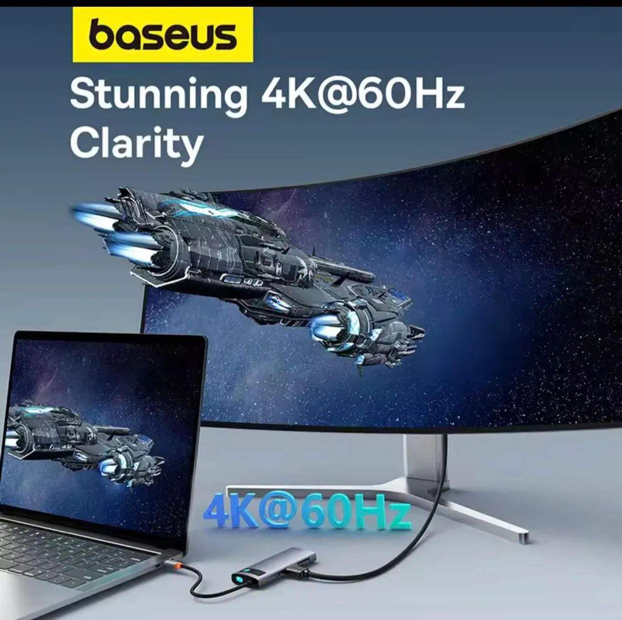 Adaptador USB-C Baseus 7-em-1 4K@60Hz - Foto 4