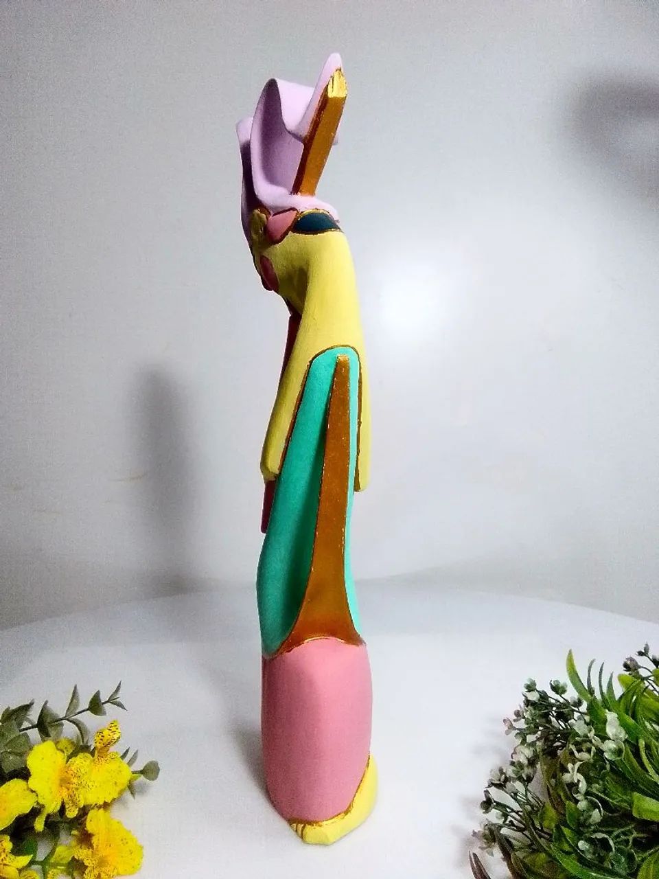 Antiga Estatueta Busto Suryak - Madeira de Bali  - Foto 4