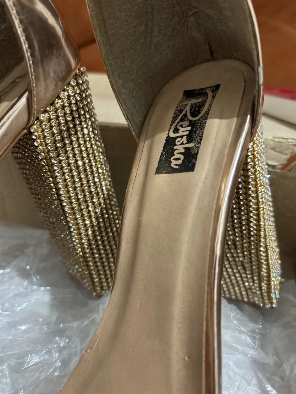Sandália rose gold com Strass  - Foto 3