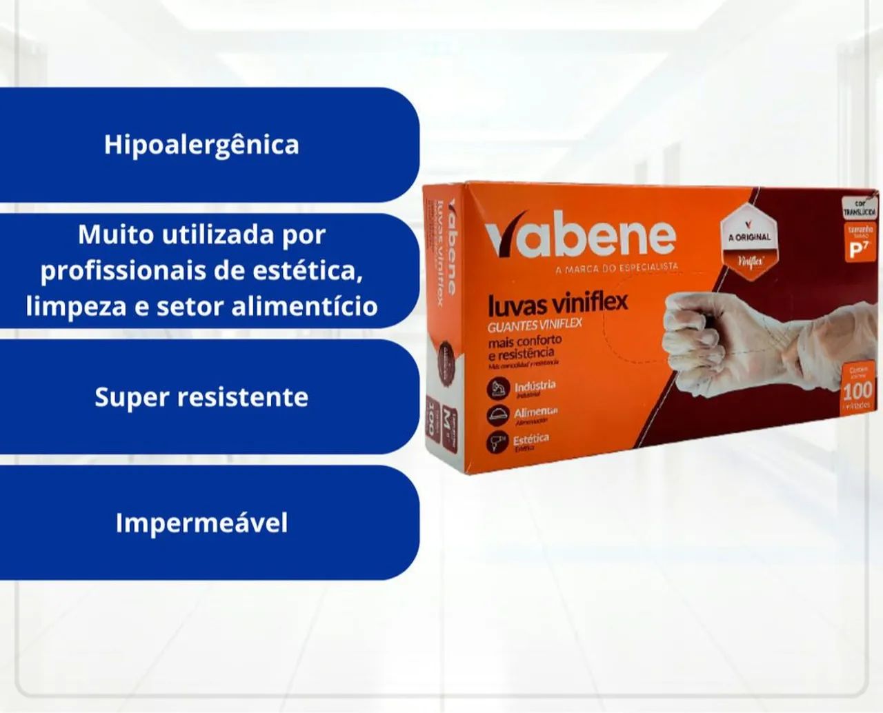 Luvas Viniflex - 100 unidades - Tamanho M100 - Foto 3