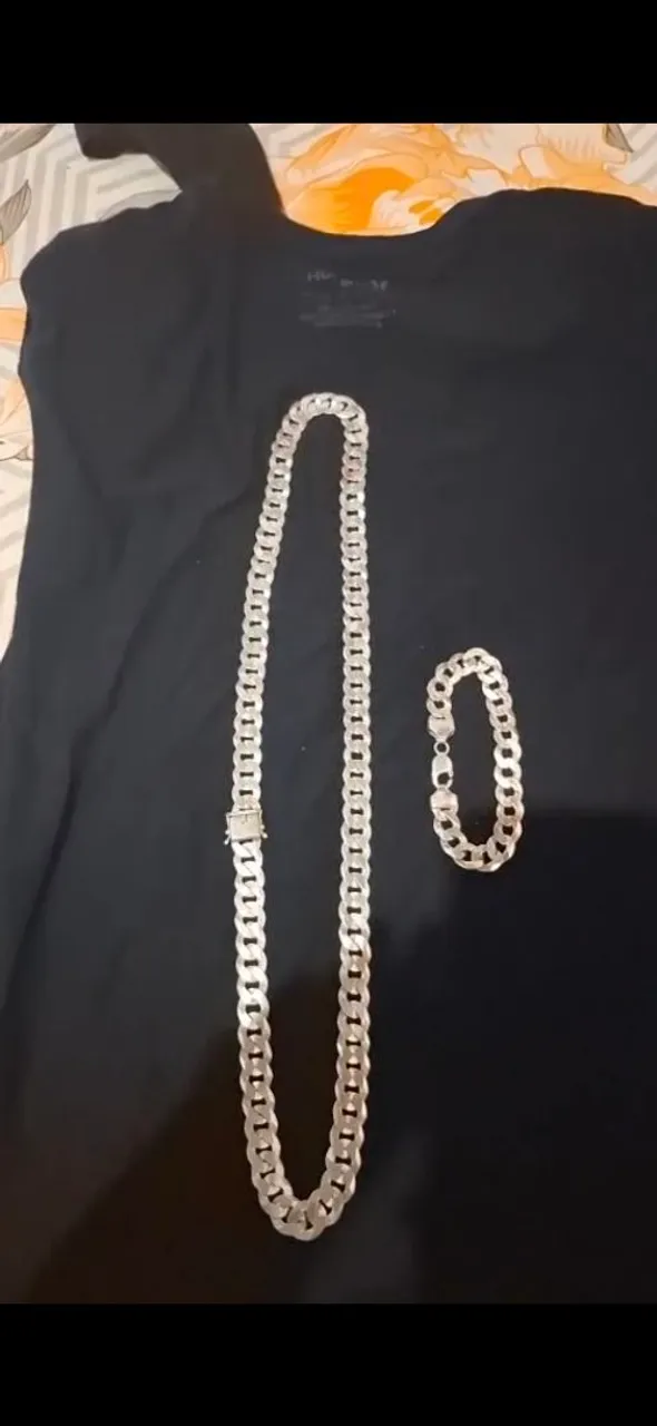 Corrente e Pulseira de Prata