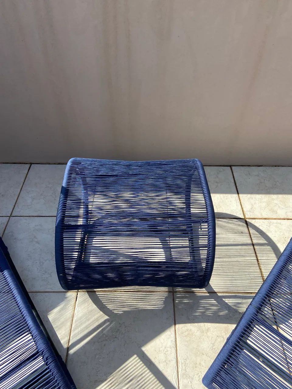 Conjunto de poltronas e puff corda náutica 