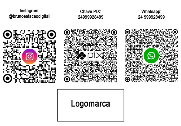 Placa Pix Whastapp Instagram Qr Code Logomarca Gravado à Laser