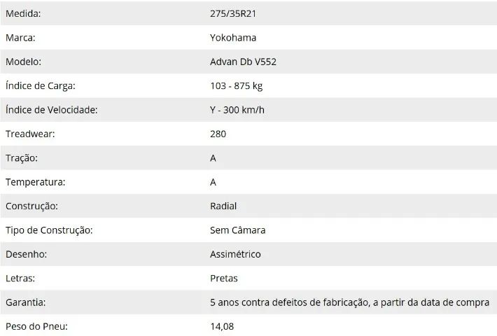 Kit 2 Pneus Yokohama 275/35 R21 103Y - Advan Db V552 - Foto 10