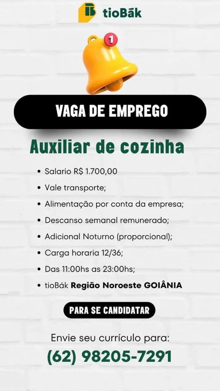 Auxiliar de Cozinha - Goiânia