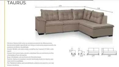 Sofa de Canto Taurus 2,73 m Novo Direto da fabrica - Foto 2