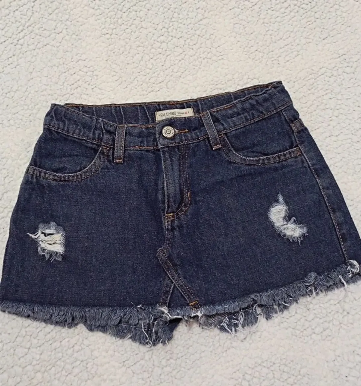Short Saia jeans Infantil Destroyed Palomino