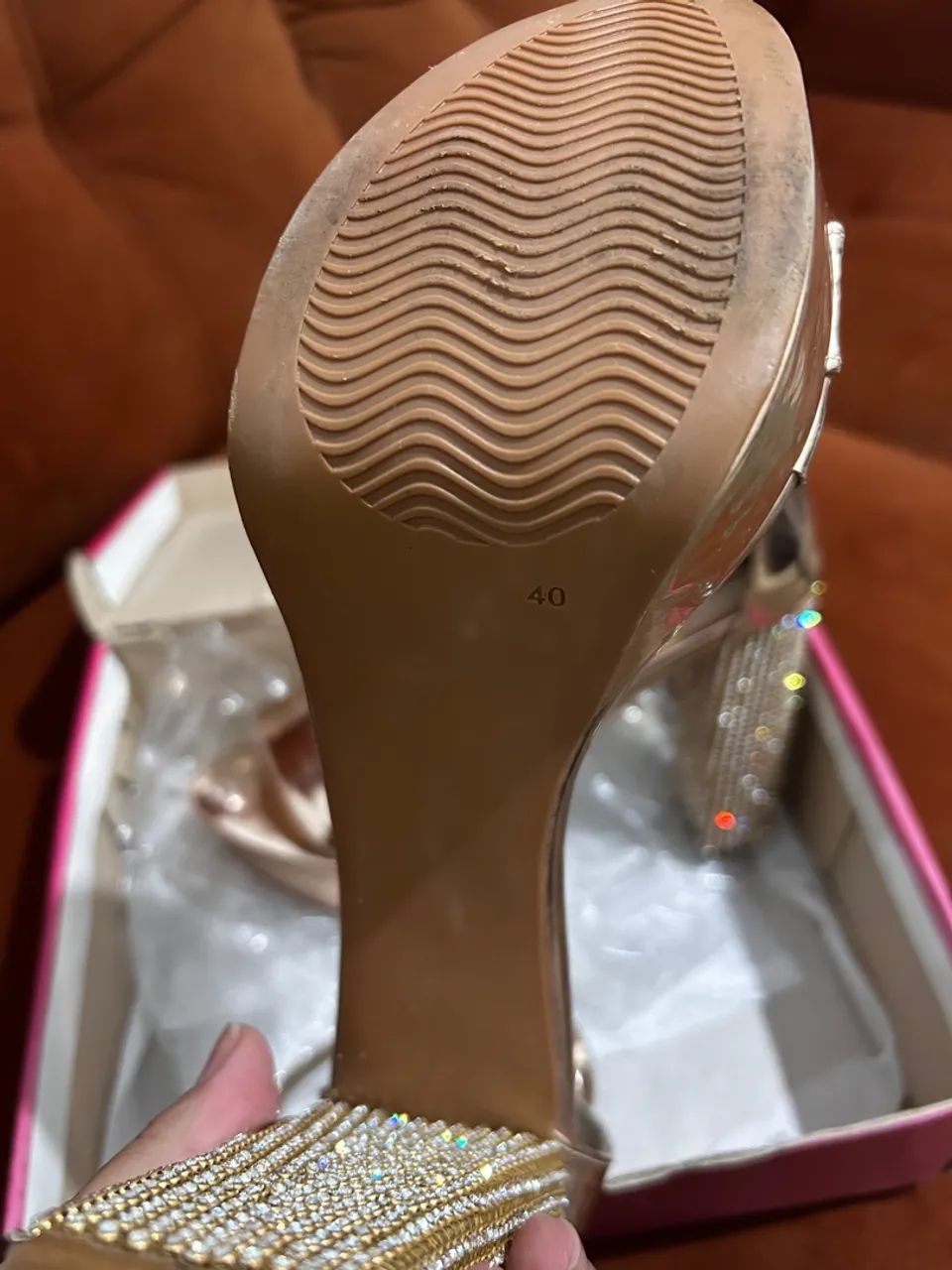 Sandália rose gold com Strass  - Foto 4