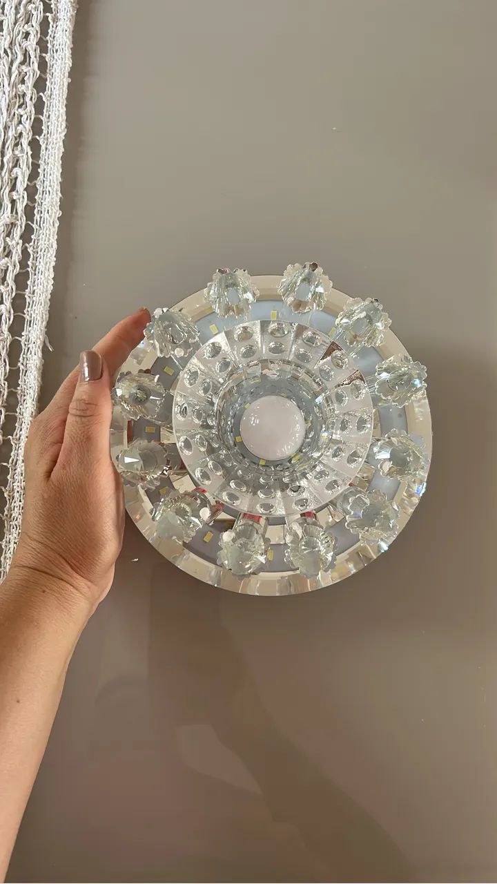 Lustre cristal e led 