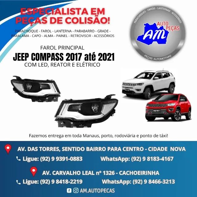 farol compass com led 2017 a 2021