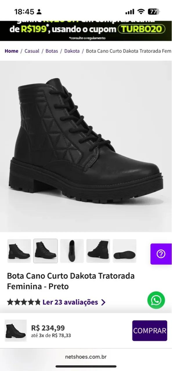 Bota tratorada R$150