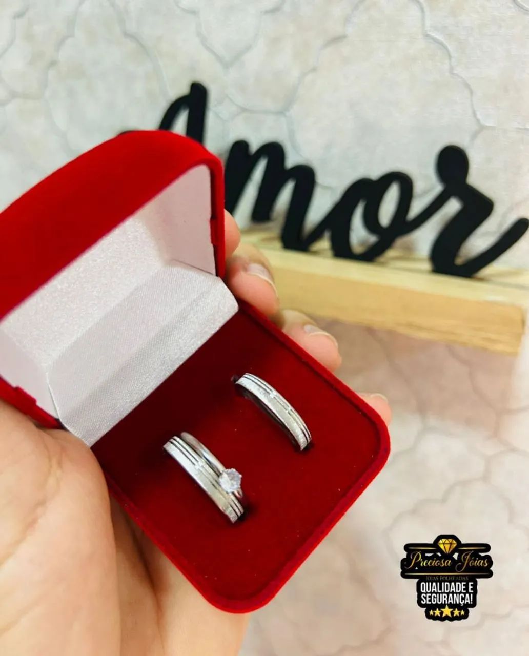 Conjunto de alianças - Foto 3