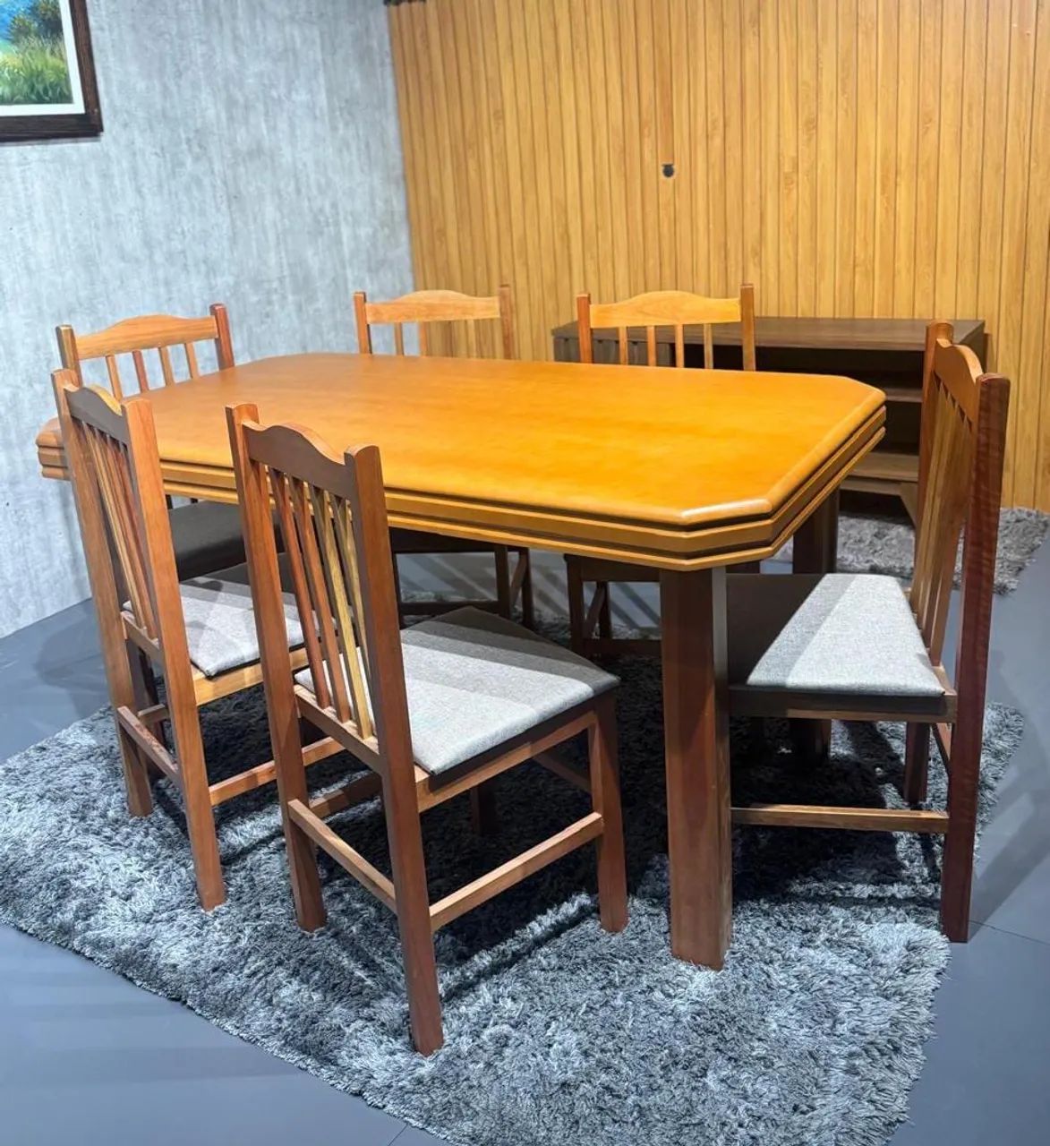 Mesa de Jantar Completa madeira maciça com 4ou 6 cadeiras 