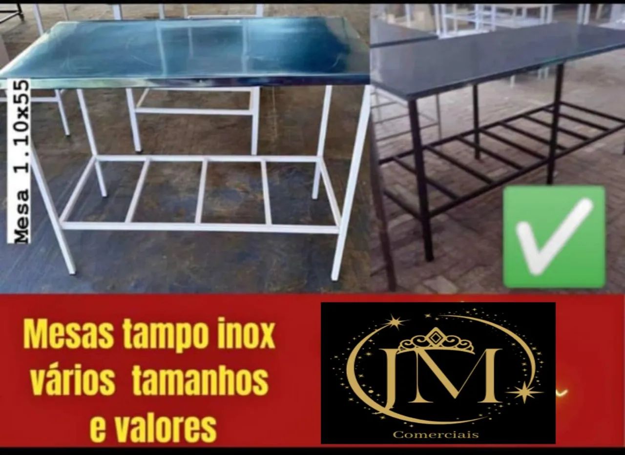 Mesa de aço com tampo inox linda para seu estabelecimento  - Foto 4