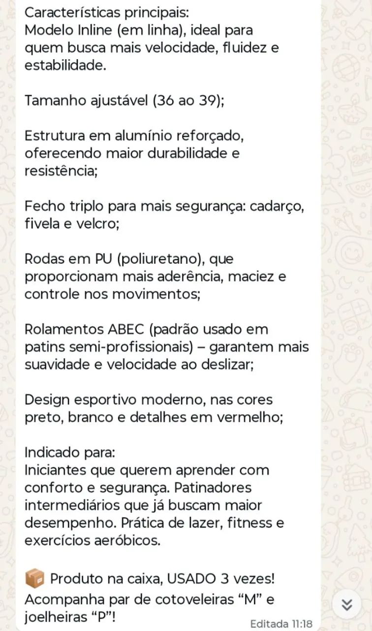 PATINS IN LINE SEMI PROFISSIONAL  - Foto 6