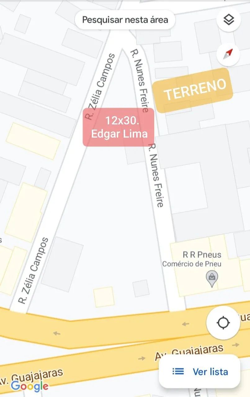 Terreno 12x30 no São Cristóvão poucos metros da AV. GUAJAJARAS. 
