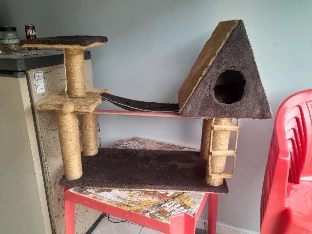 Small House with Playground for Cockatiels and Cats