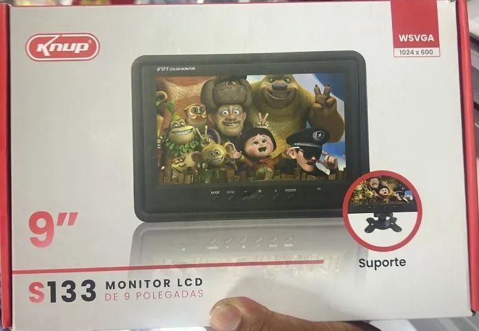 Tela Automotiva 9 Polegadas Monitor Lcd Para Câmera De Ré Tv