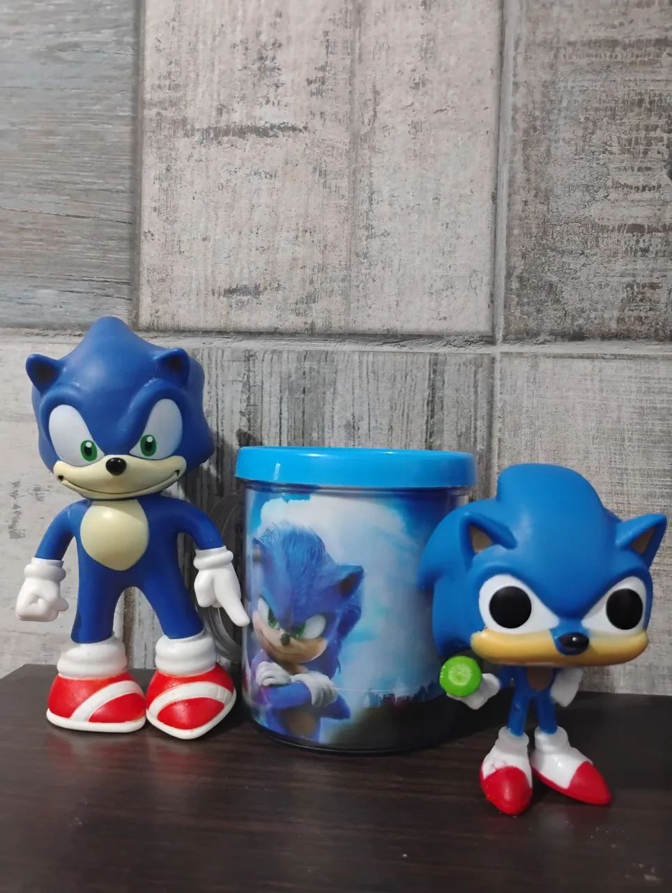 Lote Colecionável Sonic: Funko Pop + Figura de Ação e Copo do Filme!