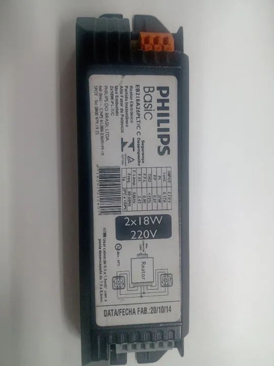 10 - Reator Eletrônico Philips 2x18W 220V