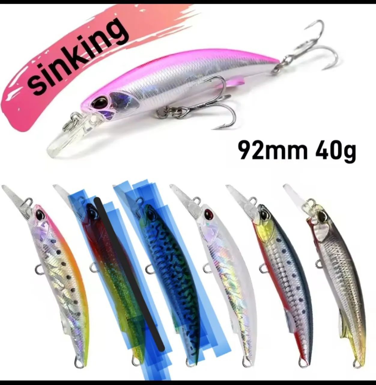 Isca de Pesca Artificial 90mm 40g p/anchovas - Foto 2