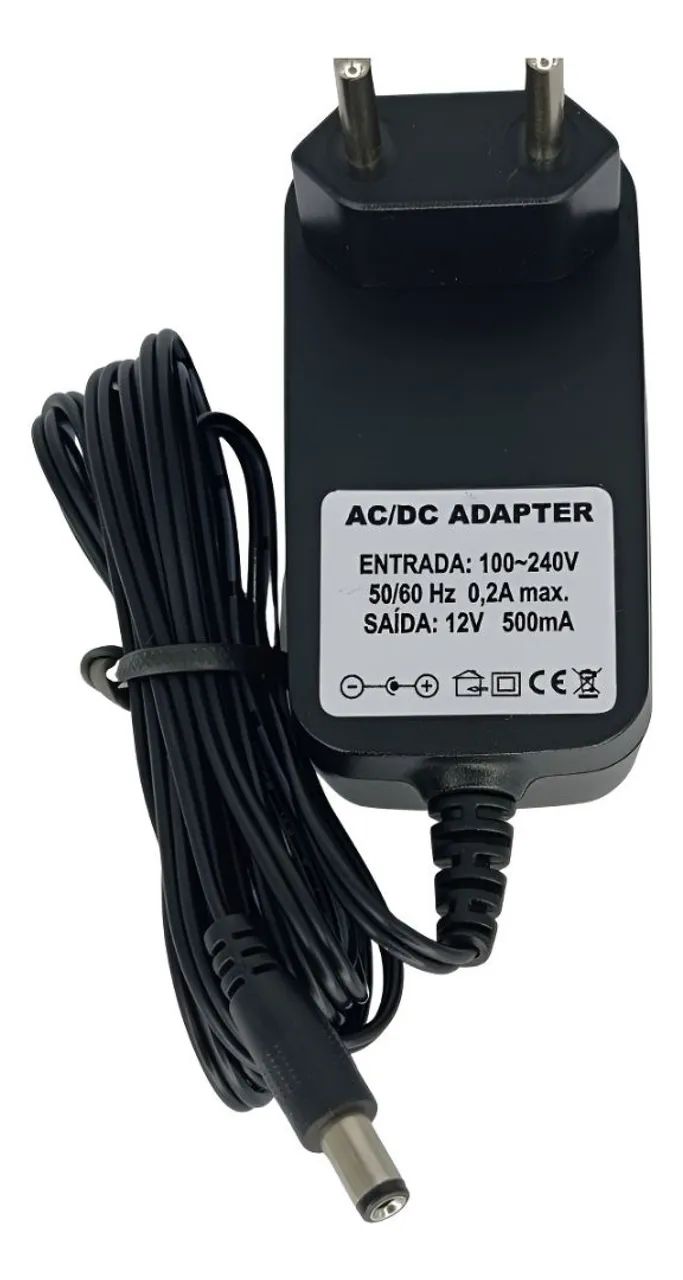 Fonte de alimentação 12V 500mA estabilizada