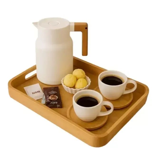 Bandeja Bambu Natural 38 x 28 cm com Alça - Foto 2