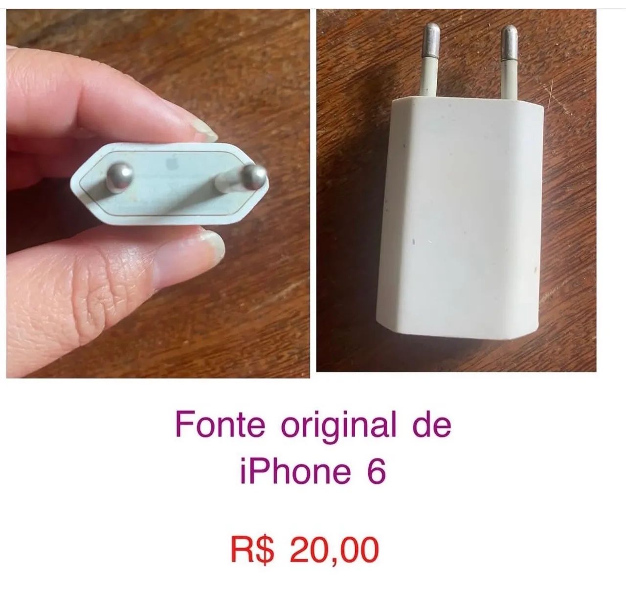 Fonte carregador iPhone 6 original 