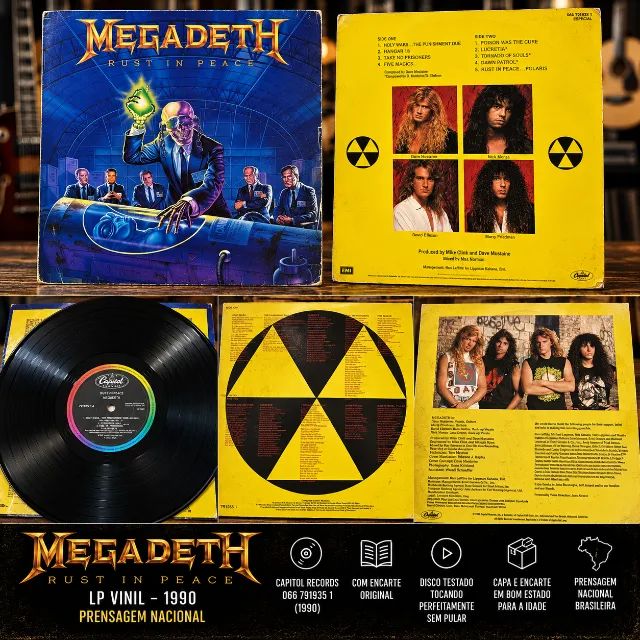 Megadeth - Rust In Peace LP Vinil 1990 Nacional + Encarte