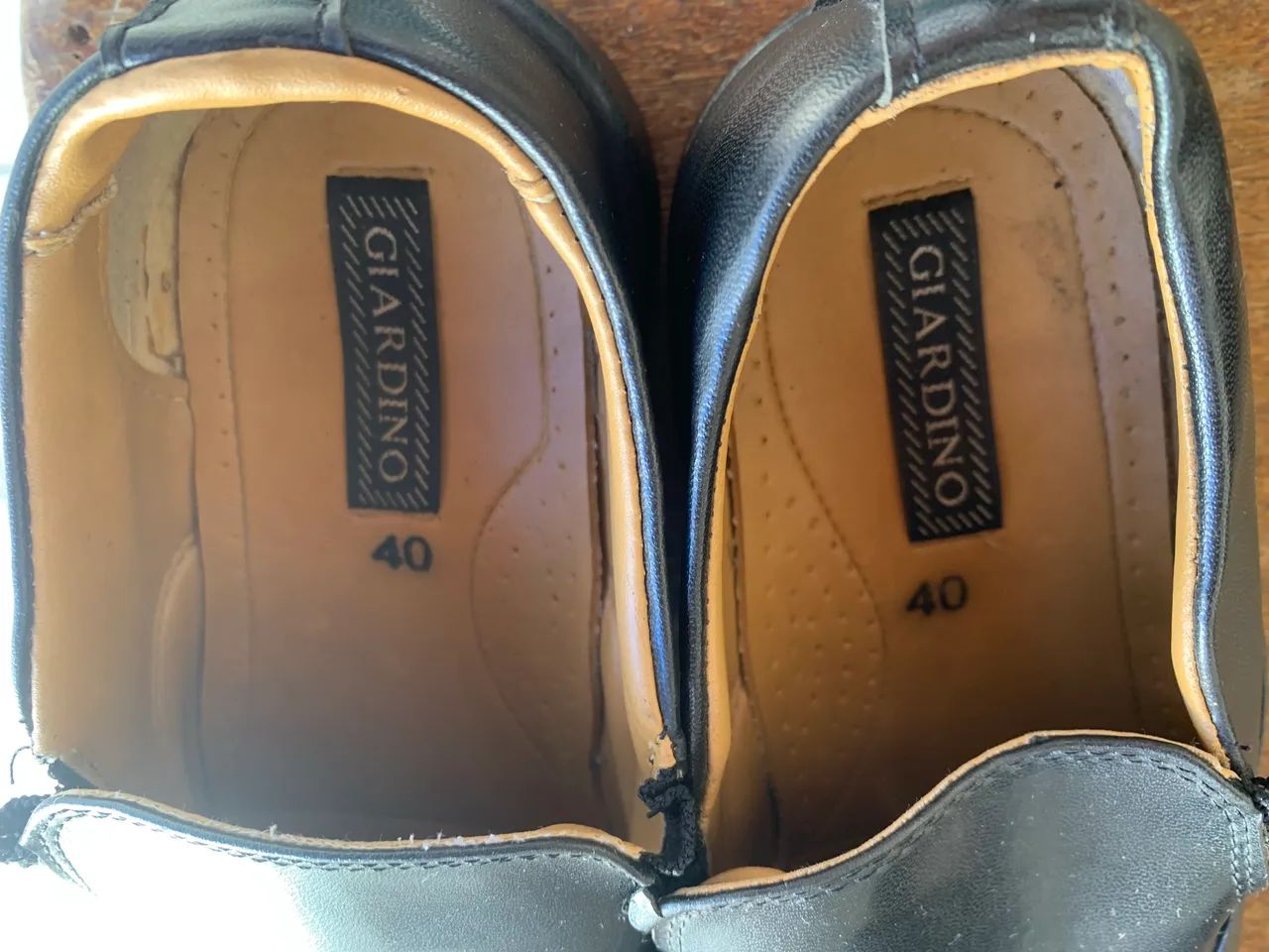 Lote 2 Sapatos Sociais Masculinos Couro Preto - Sandalo e Giardino. Bom Estado - Foto 3