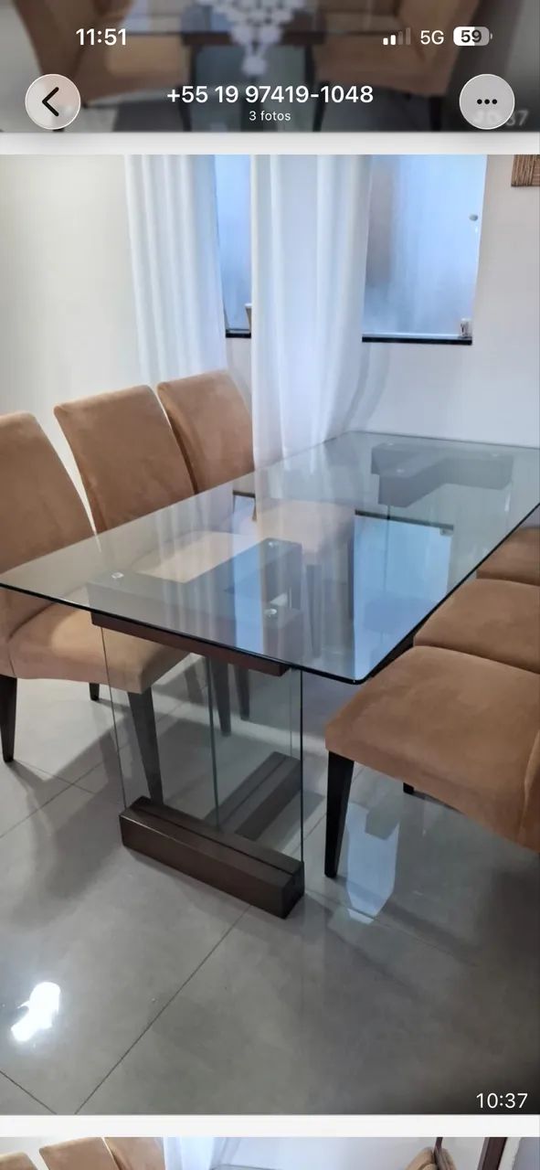 Mesa de jantar com 6 cadeiras  - Foto 2