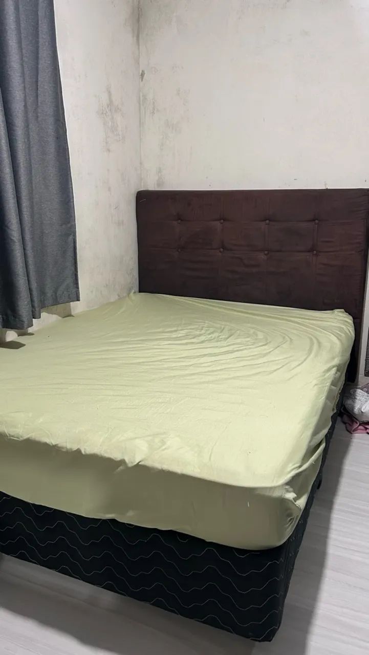 Cama Box Casal + Colchão | Cabeceira Grátis