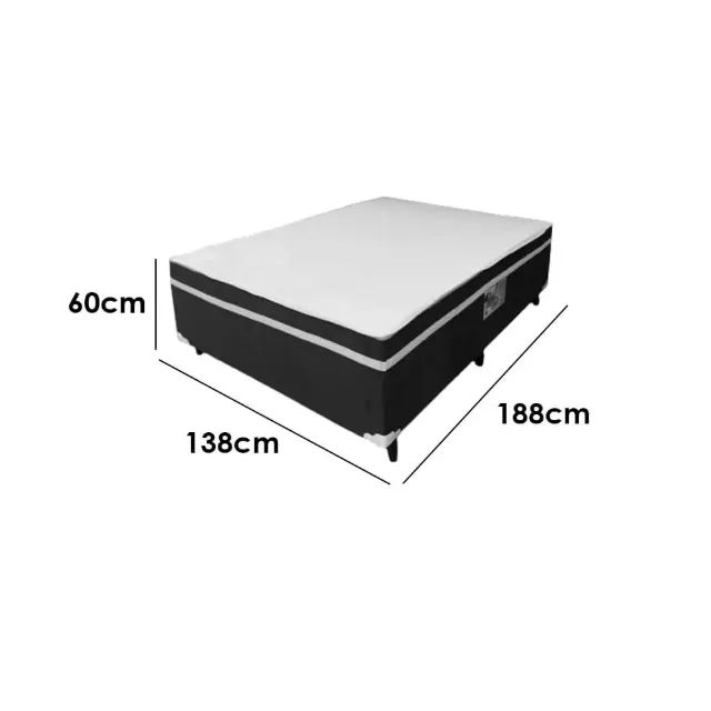 Cama Box  Casal com Molas Ensacadas 138x188x60cm - Foto 2