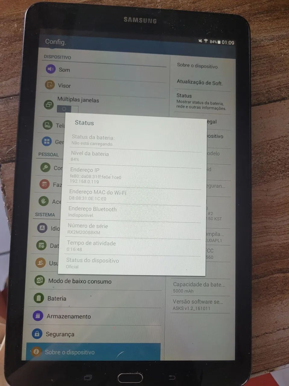 Tablet modelo Samsung SM-T560