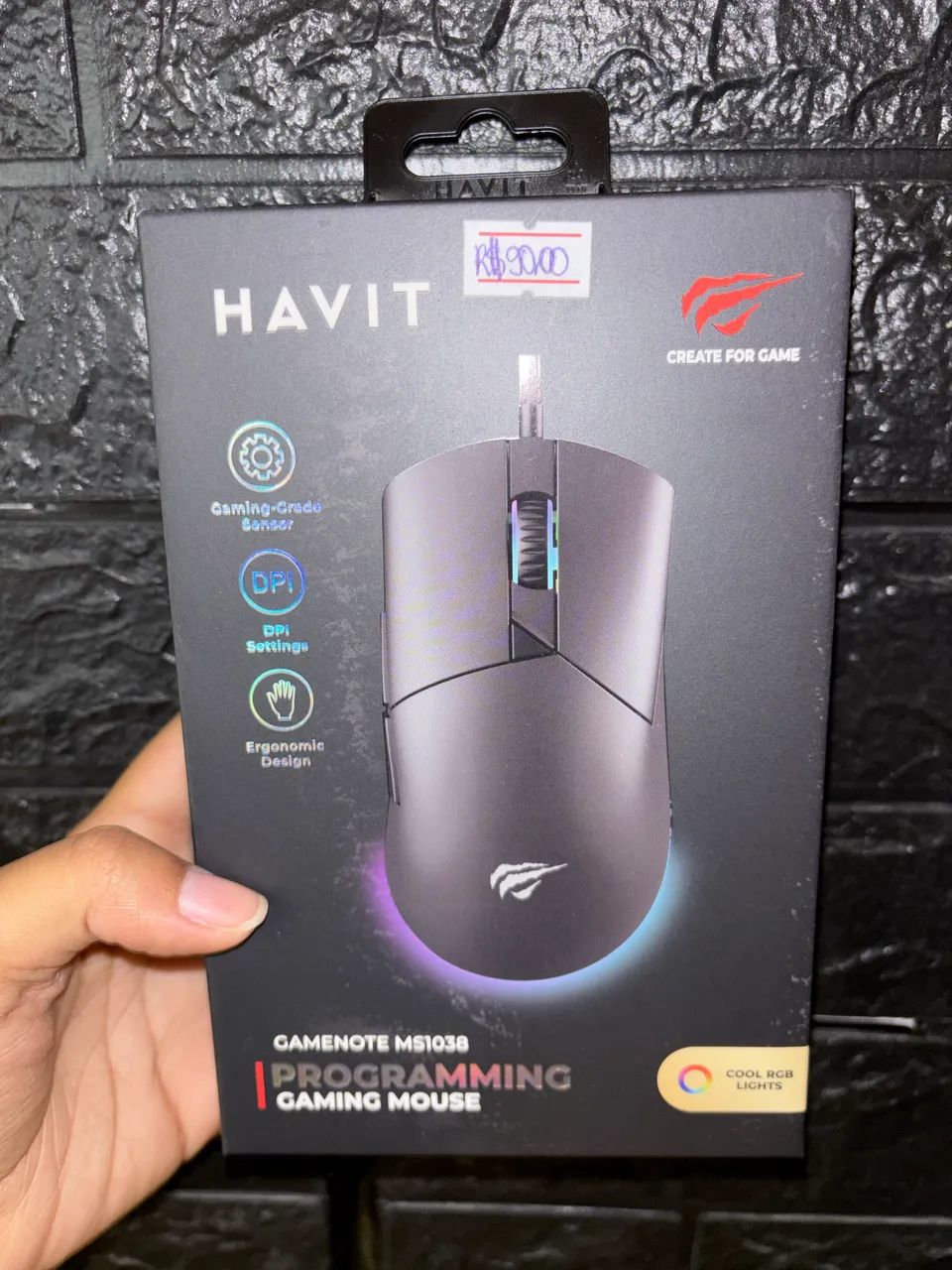 Mouse Gamer Havit RGB - 8000 DPI