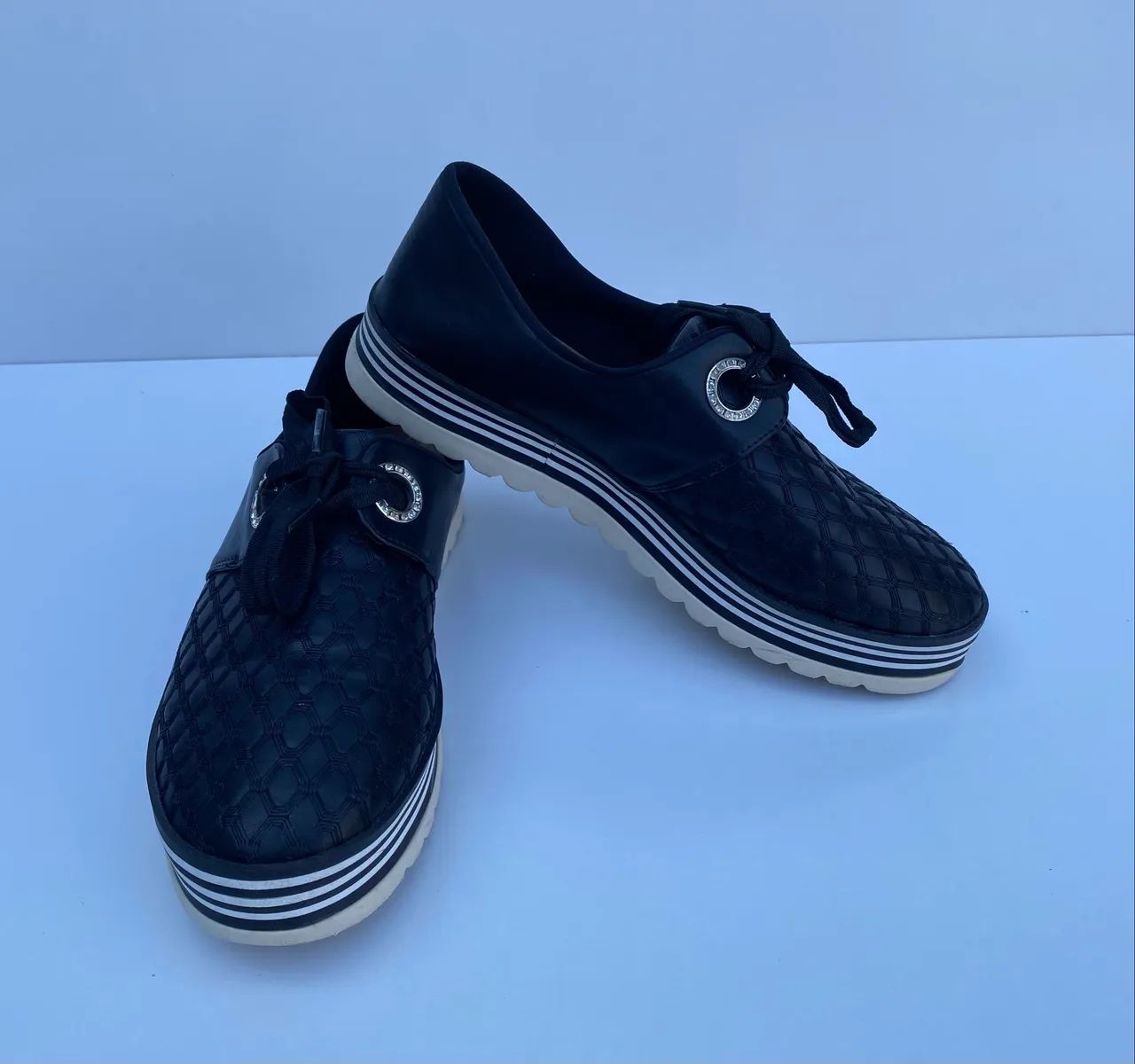 Tênis Valentina Flatform Preto - 39 - Foto 4