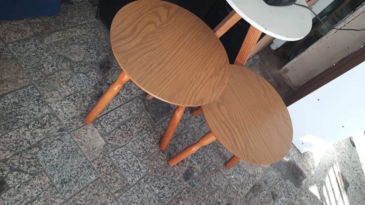 Conjunto Mesa Apoio Atlanta FreijoPés Madeira Sal