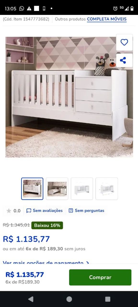 Berço cama multifuncional com gaveteiro  - Foto 4