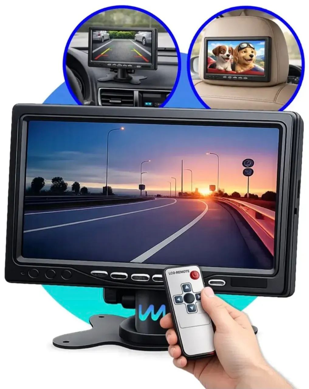 Tela auxiliar 7" polegadas tft lcd - Foto 3