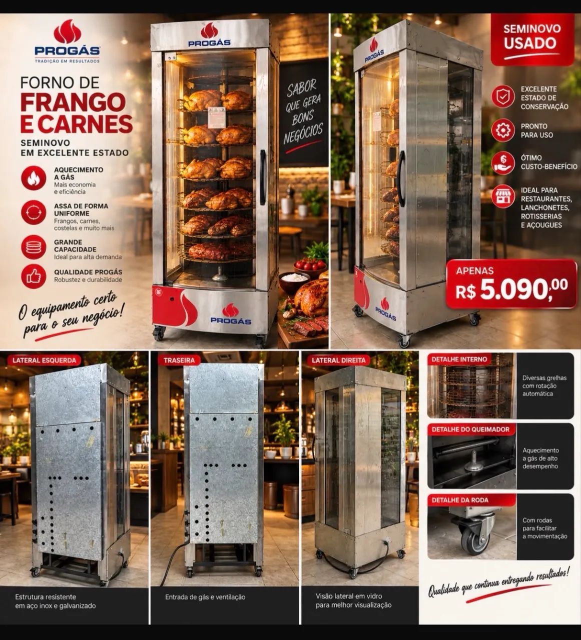 Assador de frango e carnes prof.as - Foto 4