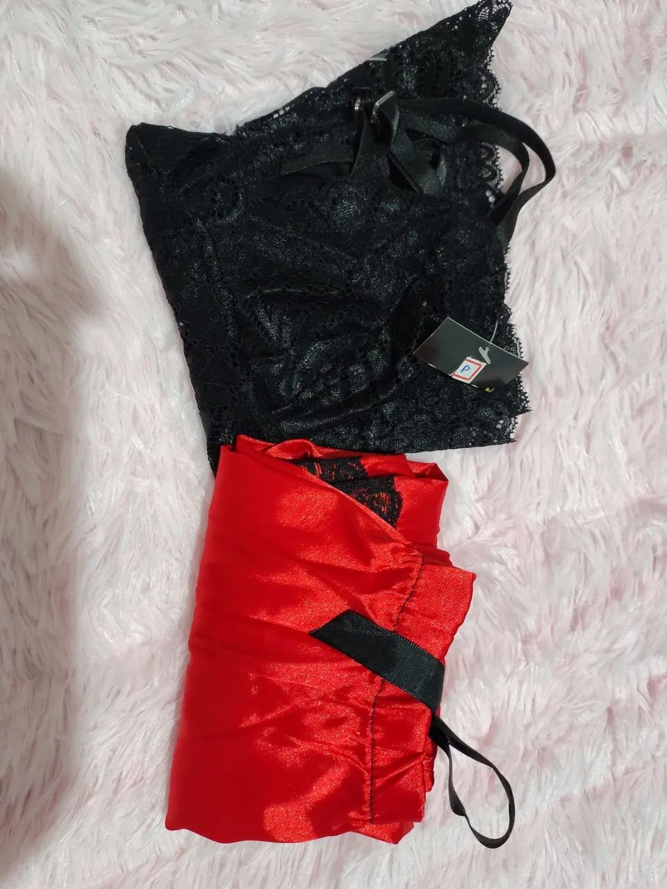 Baby Doll Cetim e renda Tam P - Foto 3