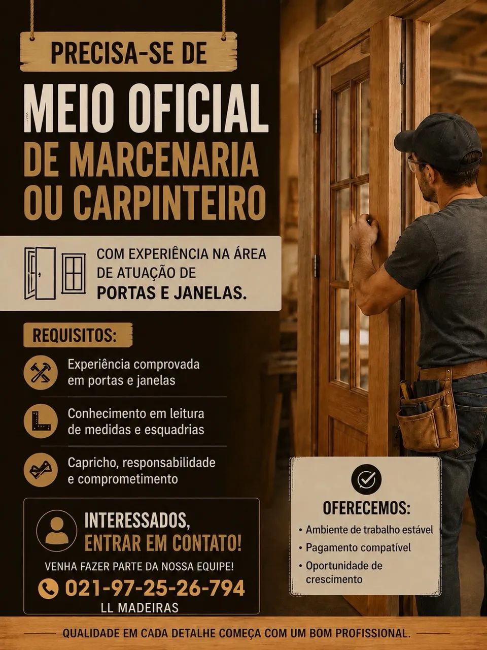 Marceneiro / oficial de Marcenaria